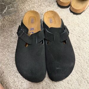 Birkenstock Black Suede Sandals